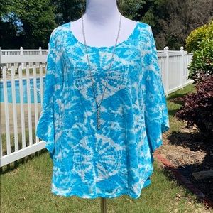 Ruby Rd. Tie Dye Flowy Blouse XL